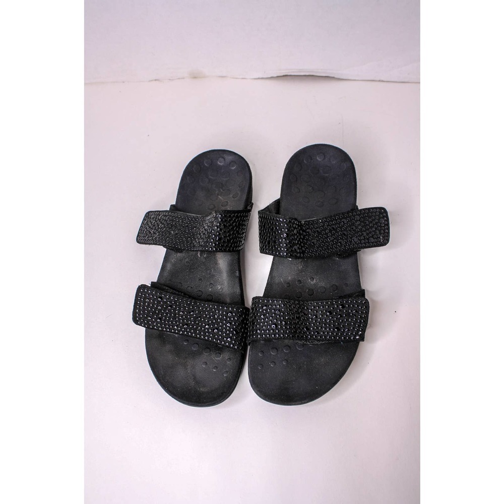 Vionic Sandals Slip On Black Wide Straps Size 10